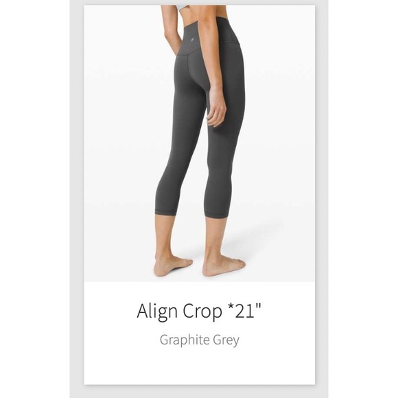 Lululemon Align Crop 21" Graphite Gray High Rise Yoga Leggings Size 4 - Picture 1 of 4